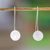 Sterling silver drop earrings, 'Lunar Thoughts' - Artisan-Made Brushed-Satin Sterling Silver Drop Earrings