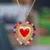 Gold-plated agate pendant necklace, 'Adorable Miracle' - Polished 14k Gold-Plated Heart-Shaped Agate Pendant Necklace
