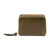 Leather coin purse, 'Olive Abundance' - Basketweave Zippered 100% Leather Coin Purse in Olive Hues