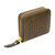 Leather coin purse, 'Olive Abundance' - Basketweave Zippered 100% Leather Coin Purse in Olive Hues