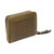 Leather coin purse, 'Olive Abundance' - Basketweave Zippered 100% Leather Coin Purse in Olive Hues