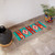 Wool table runner, 'Turquoise Season' - Folk Art-Themed Turquoise and Orange 100% Wool Table Runner