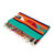 Wool table runner, 'Turquoise Season' - Folk Art-Themed Turquoise and Orange 100% Wool Table Runner