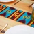 Wool table runner, 'Banquet in Thunder' - Woven Fringed 100% Wool Table Runner in Yellow and Blue Hues