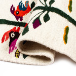 Wool table runner, 'Spring Feast' - Spring-Themed Colorful 100% Wool Table Runner from Mexico