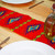 Wool table runner, 'Jewels of Scarlet' - Handwoven Diamond-Patterned Scarlet 100% Wool Table Runner