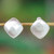 Silver button earrings, 'Avant-Garde Belle' - Polished Diamond-Shaped Silver Button Earrings from Mexico (image 2) thumbail