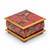 Decoupage jewelry box, 'Flowers from East' - Floral Patterned Decoupage Pinewood Jewelry Box from Mexico thumbail
