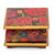 Decoupage jewelry box, 'Flowers from East' - Floral Patterned Decoupage Pinewood Jewelry Box from Mexico (image 2b) thumbail