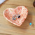 Marble catchall, 'Pink Heart' - Pink White Grey Heart-Shaped Hand-Carved Marble Catchall (image 2b) thumbail