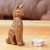 Marble sculpture, 'Chestnut Fabulous Feline' - Modern Cat-Themed Marble Sculpture for Tabletop Desk Shelf (image 2j) thumbail