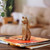 Marble sculpture, 'Chestnut Fabulous Feline' - Modern Cat-Themed Marble Sculpture for Tabletop Desk Shelf (image 2) thumbail