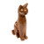Marble sculpture, 'Chestnut Fabulous Feline' - Modern Cat-Themed Marble Sculpture for Tabletop Desk Shelf thumbail