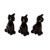 Marble figurines, 'Purrs at Night' (set of 3) - Dark-Palette Hand-Carved 3-Piece Cat Marble Figurine Set (image 2b) thumbail