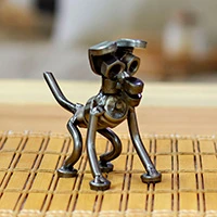 Recycled metal figurine, 'Rustic Dog' - Modern Whimsical Eco-Friendly Recycled Metal Dog Figurine