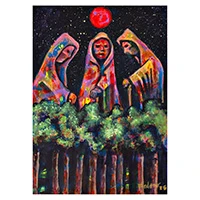 Giclée print, 'Secret Meeting' - Impressionist Inspirational Acrylic on Paper Giclée Print