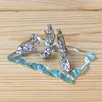 Metal and glass nativity scene, 'Immortal Hope' - Inspirational Handmade Metal Alloy and Glass Nativity Scene