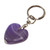 Onyx keychain, 'Lovely in Purple' - Hand-Carved Romantic Onyx Heart Keychain in Purple Hues (image 2b) thumbail