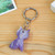 Onyx keychain, 'Feline Purple' - Hand-Carved Cat-Shaped Natural Onyx Keychain in Purple Hues (image 2) thumbail