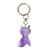 Onyx keychain, 'Feline Purple' - Hand-Carved Cat-Shaped Natural Onyx Keychain in Purple Hues thumbail