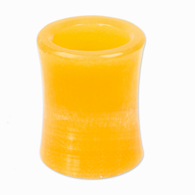 Onyx pencil holder, 'Pineapple Works' - Modern Tropical-Inspired Carved Pineapple Onyx Pencil Holder