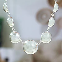 Sterling silver pendant necklace, 'Shimmering Baubles' - Modern Taxco Silver Pendant Necklace with Sphere Theme