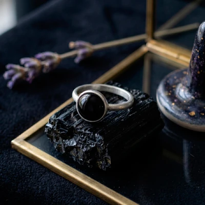 Onyx single stone ring, 'Mysterious Oracle' - Classic Black Onyx and Sterling Silver Single-Stone Ring