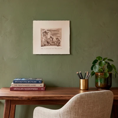 Wood block print, 'The Stampede' - Signed Limited Edition Ink on Paper Print of Horse Sculpture
