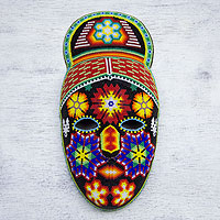 Beadwork mask 'Red-Haired Personage' | NOVICA