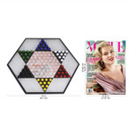 Marble and onyx Chinese checkers, 'Colorful Contrast' - Hand Crafted Marble Chinese Checker Game Set