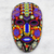 Beaded mask, 'Blue Deer with Corn' - Huichol Handmade Mask Multicolor Beaded Folk Art thumbail