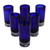 Blown glass shot glasses, 'Pure Cobalt' (set of 6) - Set of 6 Blue Hand Blown Mexican Tequila Shot Glasses thumbail