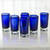 Blown glass shot glasses, 'Pure Cobalt' (set of 6) - Set of 6 Blue Hand Blown Mexican Tequila Shot Glasses (image 2b) thumbail
