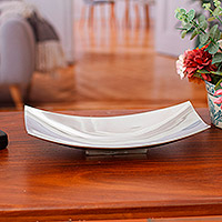 Aluminum tray, 'Smooth Curve' - Aluminum tray