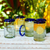 Blown glass juice glasses, 'Cobalt Classics' (set of 6) - Six Fair Trade Handblown Recycled Juice Glasses Drinkware thumbail
