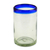 Blown glass juice glasses, 'Cobalt Classics' (set of 6) - Six Fair Trade Handblown Recycled Juice Glasses Drinkware (image 2c) thumbail