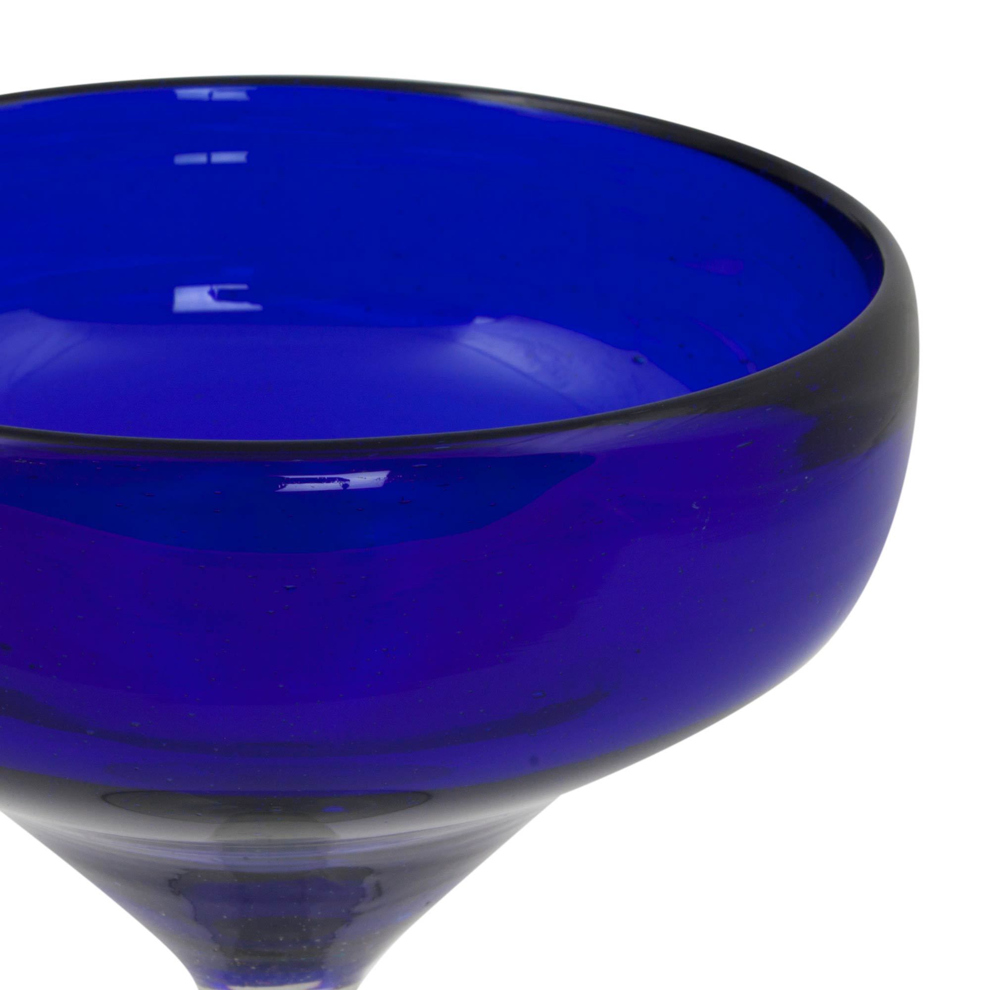 UNICEF Market Handblown Recycled Glass Margarita Set Indigo Ice