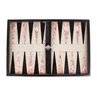 Backgammon - Handgefertigtes Marmor-Backgammon-Set aus Mexiko