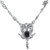 Onyx pendant necklace, 'Rosebud' - Sterling Silver Onyx Necklace