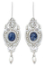 Sodalite dangle earrings, '19th Century' - Handcrafted Mexican Sterling Silver and Sodalite Earrings (image 2a) thumbail