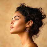 Sterling silver dangle earrings, 'Half Moons' - Ornate Handcrafted Sterling Silver Earrings