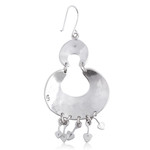 Sterling silver dangle earrings, 'Half Moons' - Ornate Handcrafted Sterling Silver Earrings