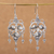 Sterling silver chandelier earrings, 'Three Leaves' - Mexican Handcrafted Sterling Silver Chandelier Earrings thumbail