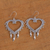 Sterling silver heart earrings, 'Heart of Frida' - Sterling silver heart earrings (image 2b) thumbail