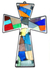 Stained glass cross, 'Reflections of colour' - Stained glass cross