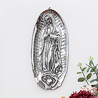 Aluminum wall ornament, 'Our Lady of Guadalupe' - Aluminum wall ornament