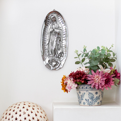 Aluminum wall ornament, Our Lady of Guadalupe
