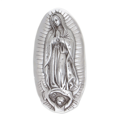 Aluminum wall ornament, 'Our Lady of Guadalupe' - Aluminum wall ornament