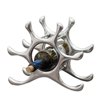 Aluminum wine rack, 'Star' - Aluminum wine rack