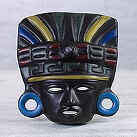 Ceramic mask, 'Aztec Priest' - Ceramic mask